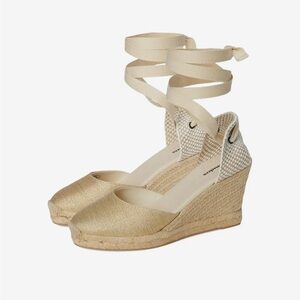 Soludos Gold Wedge Espadrille NWT Sz 8